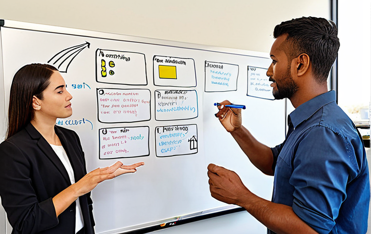 **
A diverse group of employees brainstorming environmental solutions in a modern office. Include a whiteboard covered with ideas (keywords: energy efficiency, waste reduction, supply chain optimization). A leader (male or female, diverse) is facilitating, actively listening and encouraging participation. The overall mood should be collaborative and innovative, highlighting employee engagement in sustainability initiatives.
**