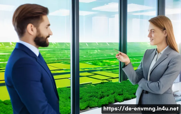 환경경영 전문가의 업무 내용 - **Prompt:** A dynamic image capturing a diverse team of environmental management experts (men and wo...